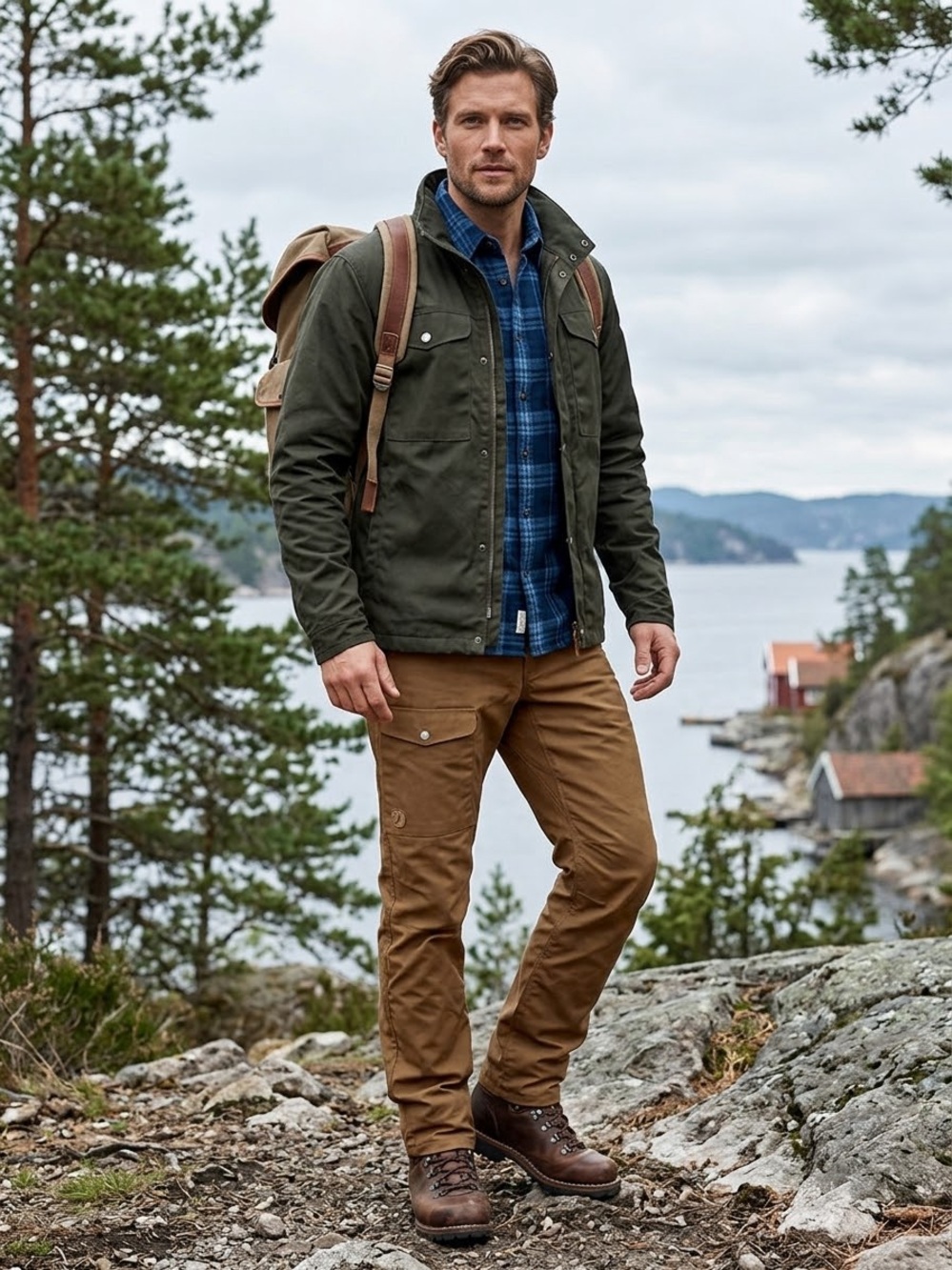 Fjällräven Greenland G-1000 Cargo Pants Mens 36 Brown/Tan Straight Regular Fit